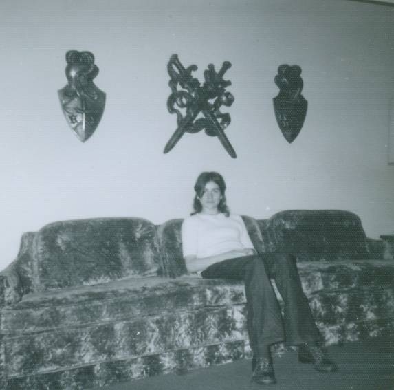 Fellow Girl Scout and pal, Doris Moore, in our Parkwood living room