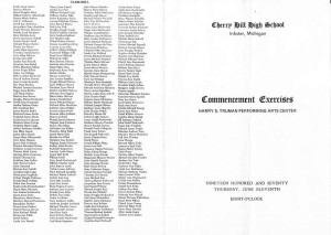 1970 CHHS Commencement Program Cover