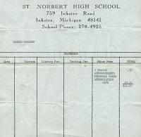 1971 graduation receipt