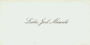 High School signature card of Lews Marinko