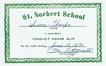1970 Conduct Honor Slip Grade 4