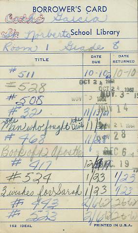 Borrower's Card - Front