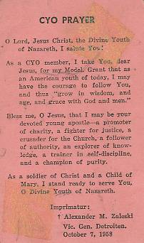 Youth Club Card - Back