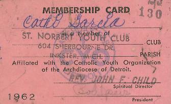 Youth Club Card - Front