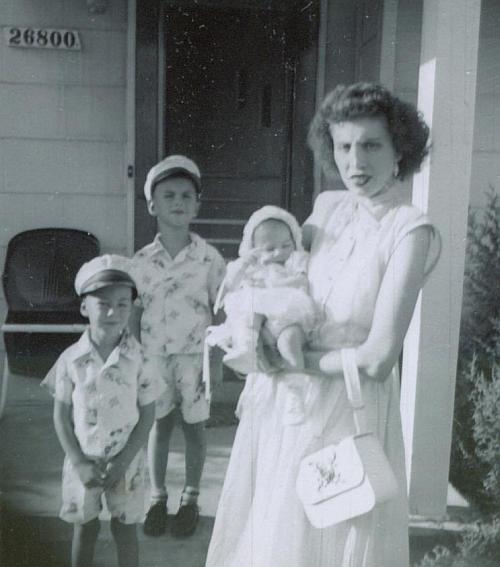 three kids & mom